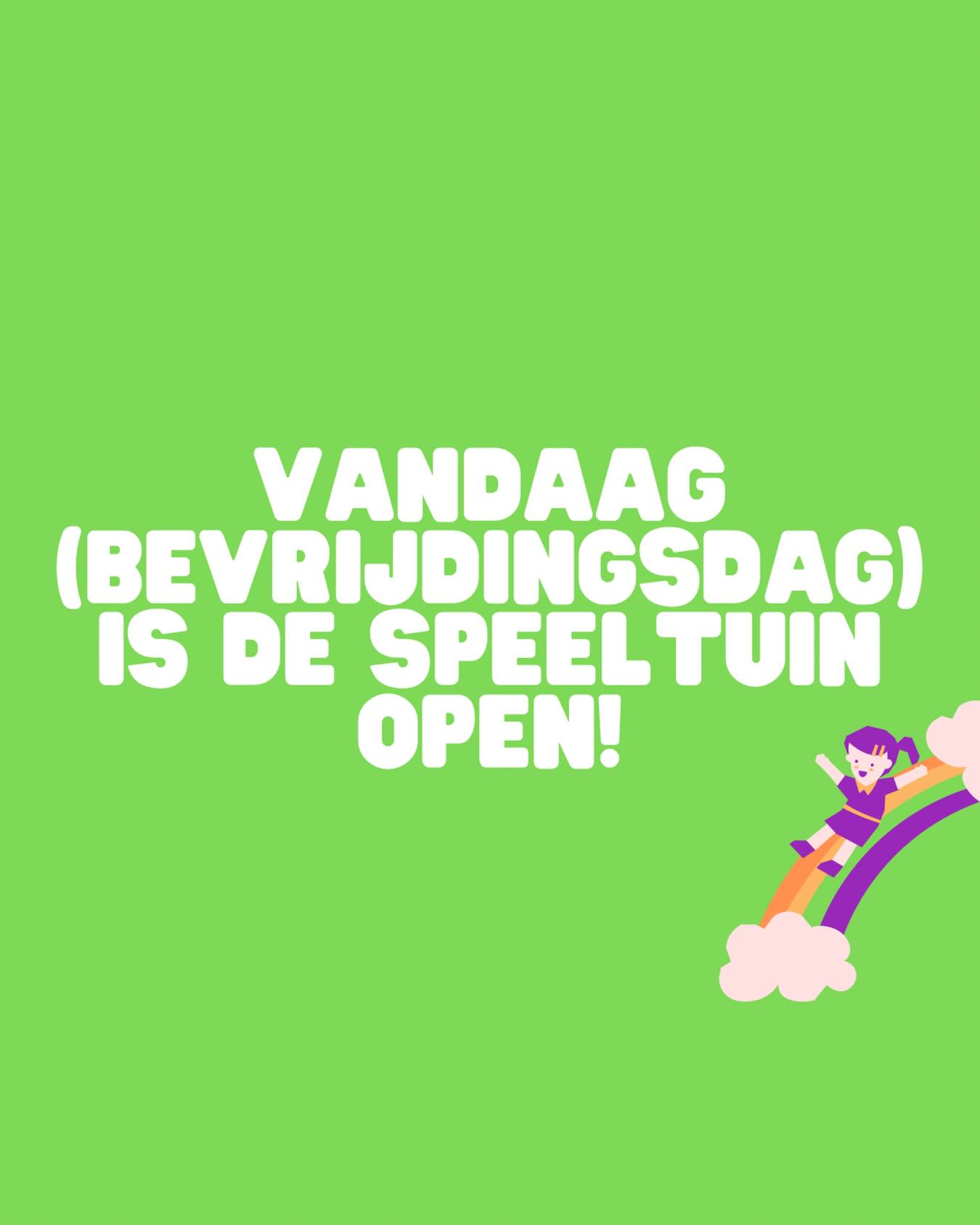 Yess, vandaag zijn er vrijwilligers die de speeltuin openen! Zoals altijd; van 14.00 tot 17.00 uur.

Fijne dag vandaag 🙌.

#zwolle #bevrijdingsdag #speeltuin #speeltuinassendorp